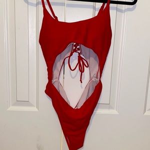 Red swimsuit